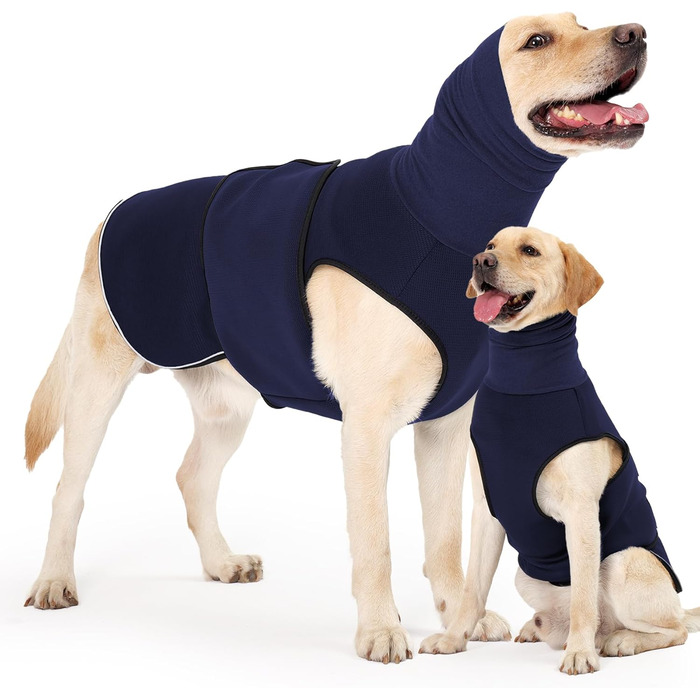 Заспокійливий жилет для собак Heywean з капюшоном та захистом вух, антистресовий, для собак з тривожністю, XL, темно-синій