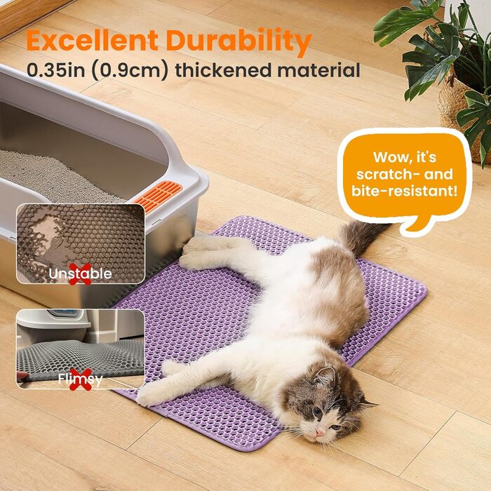 Килимок під лоток для котів Petinstinct, XXL, 60x45 см, фіолетовий