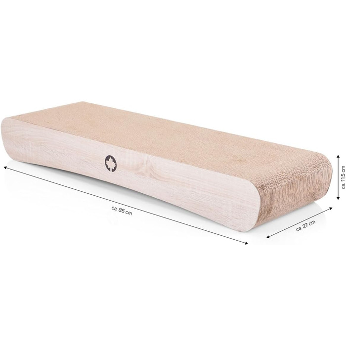 Котячий будиночок з гофрокартону з гофрокартону XXL 86 x 27 x 11,5 см, дизайн під дерево, хвиляста поверхня