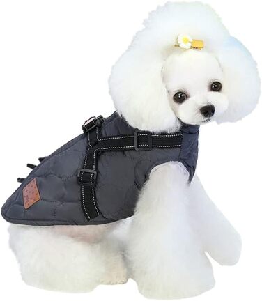 Теплий зимовий одяг для собак Meioro: куртка з світловідбиваючими елементами, бавовняний пуловер для собак, розмір M (сірий)