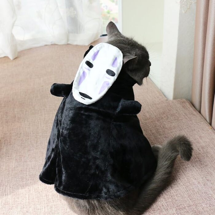 Костюм для собак та котів ChoChoCho Spirited Away No-Face, плюшевий халат, косплей, для Хелловіну, регульований, M/L
