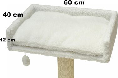 Лежак для котячого дерева Nanook XXL 60x40 см, білий плюш, з подушкою