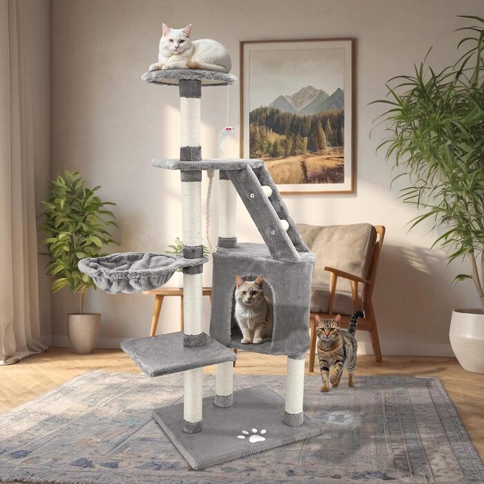Дряпка для котів Beltom® Kratzbaum - ігровий комплекс, 120 см, сірий