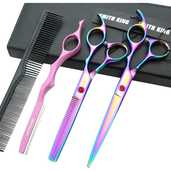 Набір професійних японських ножиць для волосся Smithking 7.0 дюймів - ножиці для стрижки та ножиці для розрідження з лезами з нержавіючої сталі