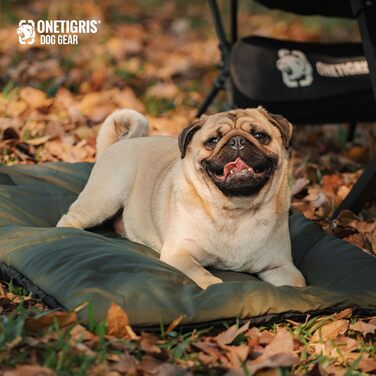 OneTigris килимок для собак 130 x 85 см, водонепроникний, м'який, для подорожей, кемпінгу, відпочинку на вулиці - оливковий, L 130 x 85 x 2 см