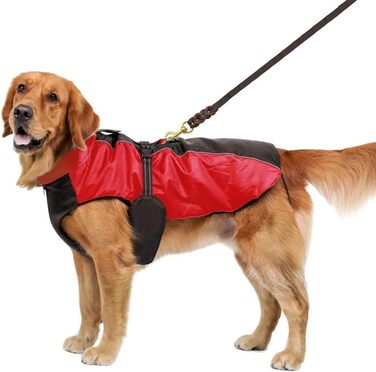 Водонепроникна зимова куртка для собак Beirui (5XL) – тепла флісова підкладка, червона