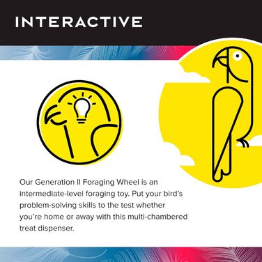 Інтерактивне колесо для ласощів HappyBird XL – іграшка для пошуку корму для папуг