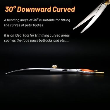 Набір професійних ножиць для грумінгу домашніх тварин 7 дюймів (прямі, вигнуті, тонкі, філірувальні). Підходить для собак.