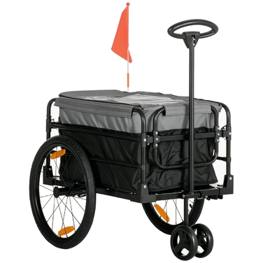 Вантажний візок-возик (Bollerwagen) 130 x 64 x 103 см, сталь, чорно-сірий