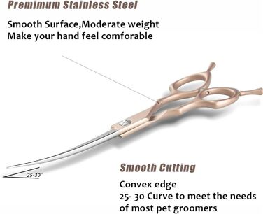 Професійна вигнута ножиця для собак 7 дюймів (440C сталь) - для грумінгу собак та котів