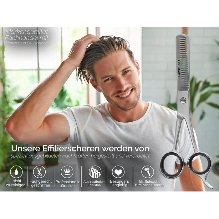 Професійні ножиці для стрижки волосся Effilierschere в еко-кейсі, 6 дюймів (15,24 см)