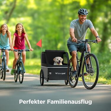 Фаркоп для велосипеда з собакою XL – Складаний фаркоп для велосипеда з собакою з рампою, амортизацією та з'єднувачем – Фаркоп для собак до 45 кг – Водонепроникний – Сумісний з електровелосипедами (Сірий)