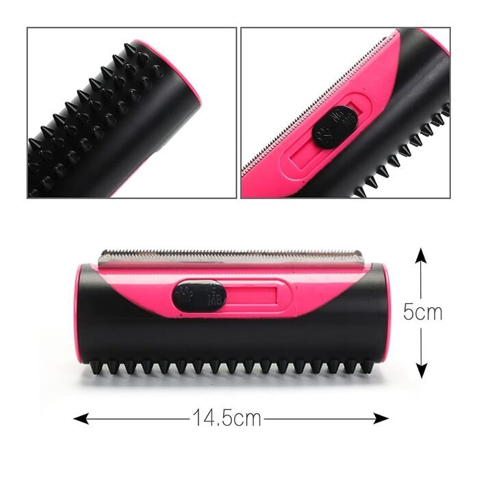 Щітка для котів та собак, видалення шерсті, гребінець для грумінгу, масаж та догляд (рожевий)