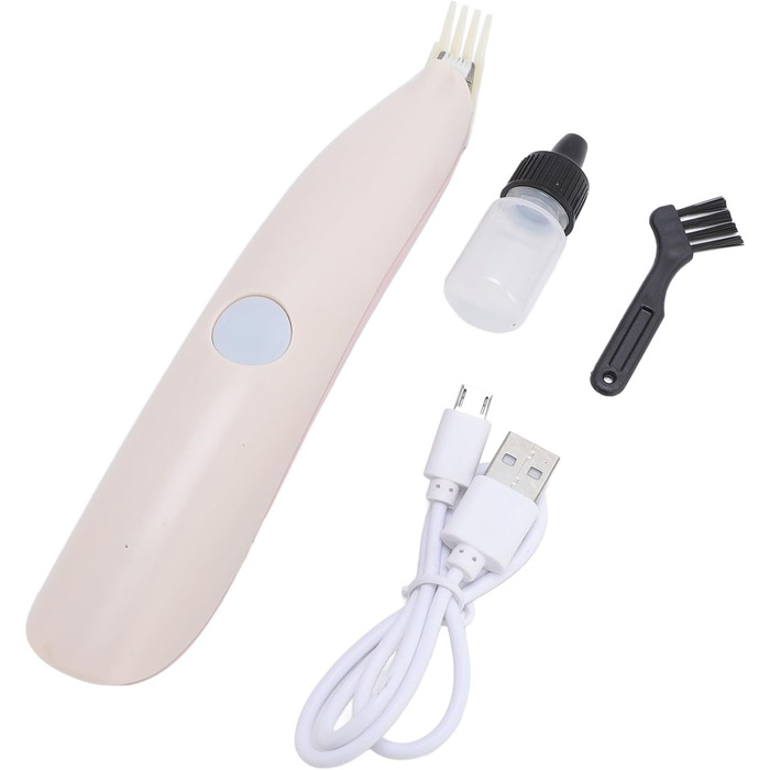 Бездротовий тример для собак з підсвічуванням, 2 швидкості, регульований, для грумінгу навколо очей, вух, обличчя та задньої частини тіла (рожевий)