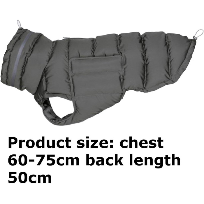 Зимовий одяг для собак: тепла куртка, жилет, одяг для великих собак, сірий колір