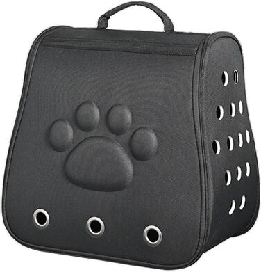 Переноска для котів та собак, чорна - легка, дихаюча, для маленьких та середніх порід