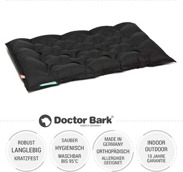 Ортопедичне собаче ліжко Doctor Bark Urban - для великих собак, 90x70 см, чорне, Made in Germany