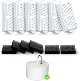 Керамічний фонтанчик для котів 2.2л з автоматичною подачею води, тихий насос та 6 фільтрів