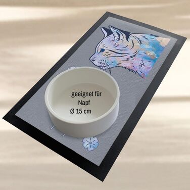 Підкладка для кота з ім'ям, квітковий дизайн, пастельні тони, персоналізована кормушка