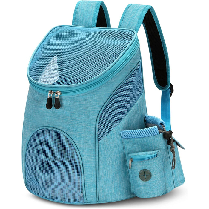 Рюкзак для котів та маленьких собак ALLSOPETS, переноска для тварин з прозорою верхньою частиною, складний, для подорожей (Світло-блакитний, S)