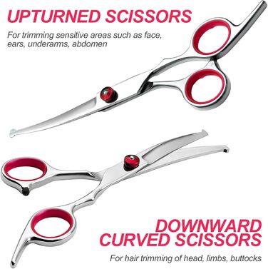 Набір професійних ножиць для грумінгу собак Newaner: ножиці з нержавіючої сталі, безпечні, для собак та котів, фінішна ножиця, гребінець, фіолетовий