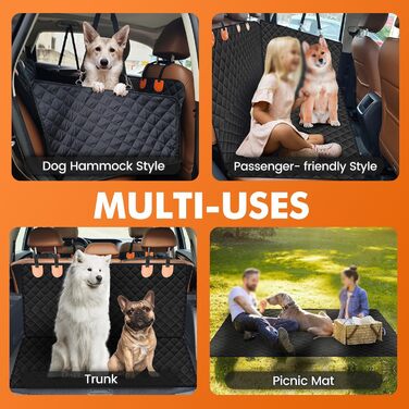 Захисний чохол на автосидіння для собак, стійкий, нековзкий, сірий. Захист заднього сидіння від бруду та подряпин, легко миється.