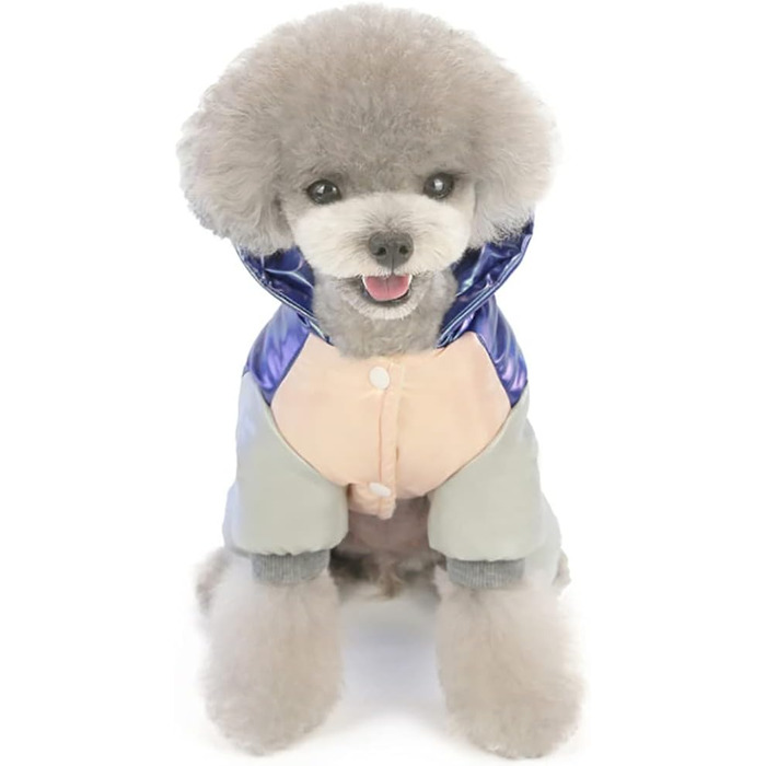 Тепла куртка для собак Izefia Winddichte, для холодної погоди, 4 ноги, теплий зимовий комбінезон для маленьких собак та котів (S, Синій)