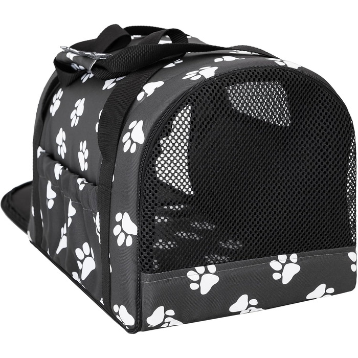 Транспортна сумка для собак і котів PillowPrim, Beige, 27x39x28 см, Графіт (лапки)