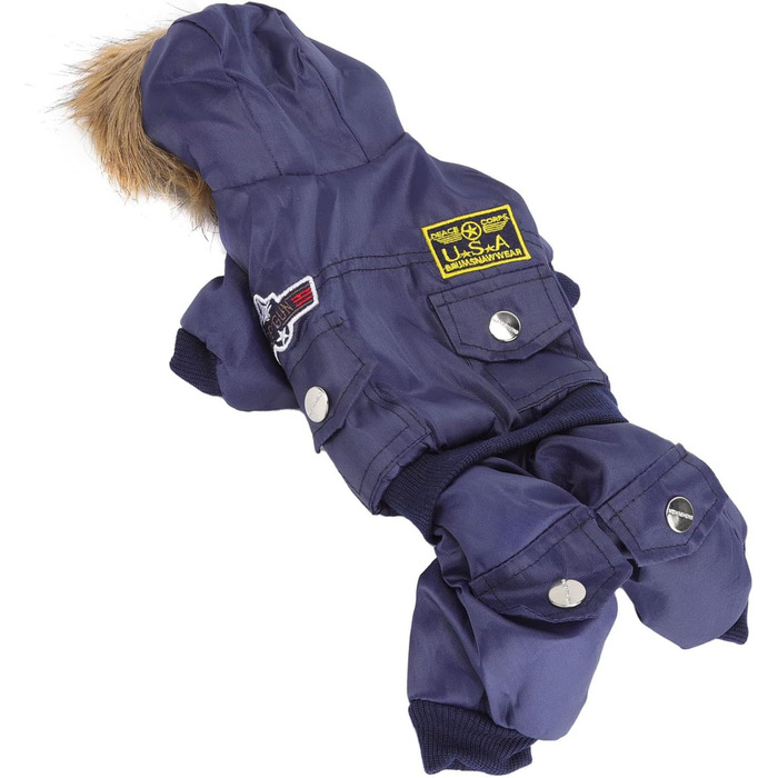 GLOGLOW Зимова куртка для собак, тепла, з капюшоном, для маленьких собак (S, блакитна)