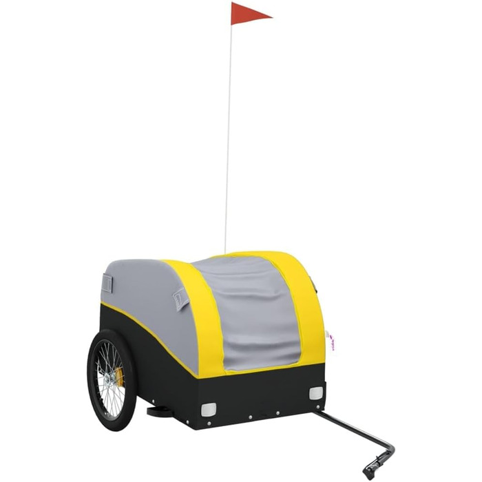Причіп для велосипеда, вантажний та для собак, 45 кг, чорно-жовтий, легко збирається
