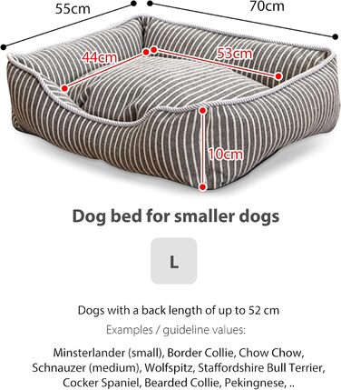 Ортопедичне ліжко для собак Petcute Hautierbett, м'яке, знімний чохол, сіре (L)