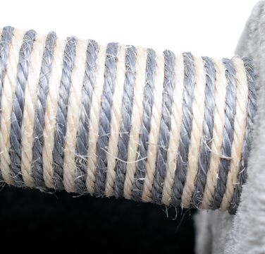 Драпак для котів з сизалю та плюшу у формі панди, сірий, 56 x 18 x 18 см