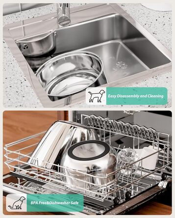 Миска для води для собак Stouchi, не розливається, нержавіюча сталь, велика місткість, повільний диспенсер води, антиковзаюча, для подорожей, зелений колір