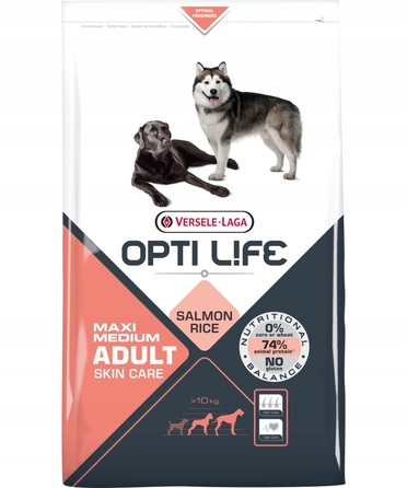 Корм для собак Versele-Laga Opti Life Лосось, 12,5 кг — при проблемах зі шкірою