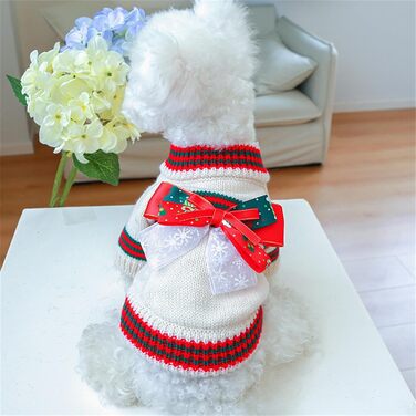 Пуловер для тварин на Новий рік, для котів та собак, в'язаний з петлею, для холодної погоди, цуценята, 2 ноги, в'язані вироби для котів, цуценят, маленьких собак, розмір XS (Зелений)