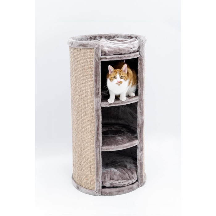 Когтеточка-колона Petrebels Superdome XL 100 см, Ø 50 см, преміум-якість, для великих котів, стійка, колір капучино