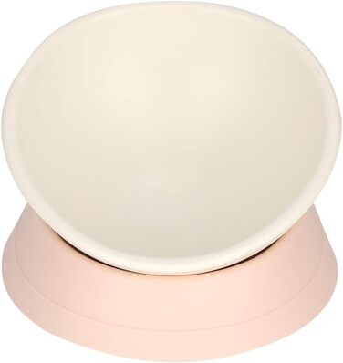 Миска для собак та котів з похилим підставою, неслизька, біла