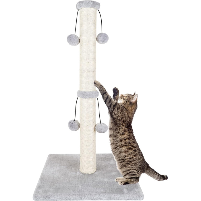 Дім-кігтеточка для великих котів Dimaka, 86 см, з іграшкою, сірий колір