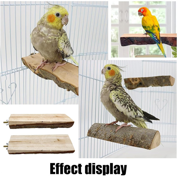 Набір з 9 дерев'яних перекладин Allazone для птахів, гойдалки для папуг, аксесуари для клітки, стиль 2