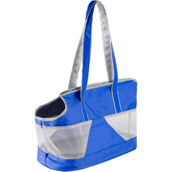 Сумка-переноска для собак та котів, літня, з сіткою, блакитна