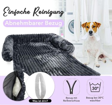 Захисний коврик для собак на диван, розмір M (102x85x12 см), антрацитовий колір. Зручний, водонепроникний, знімний чохол. Підходить для собак маленьких та середніх порід.