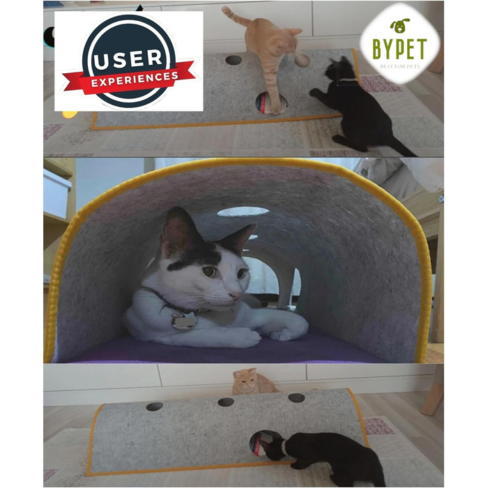 Тунель для котів BYPET, ігровий та спальний, 100 см, для дому