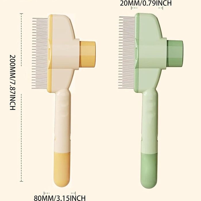 Щітка для котів та собак, видалення шерсті, з кнопкою для очищення, для довгої та короткої шерсті, сіра, інструменти для догляду за тваринами
