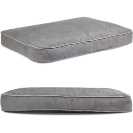 Крісло-ліжко для собак XL | М'яке ліжко з memory foam | Для великих собак | Легко миється | Еко-замша | Розмір 75 x 100 см | Темно-сірий колір