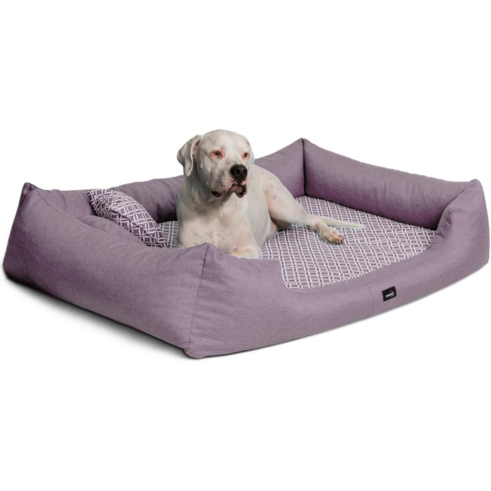 Ортопедичне ліжко для собак Tierlando® Ellen з матрацом з піною з пам'яті та текстурованою облямівкою. Розмір: 90x75 см, колір: рожевий. Підходить для великих і маленьких собак.