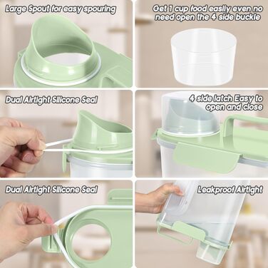 Контейнер для корму для собак та котів, 3.6-5.4 кг, BPA-free, зелений