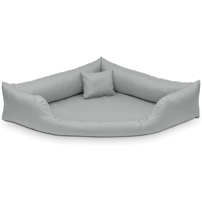 Килимок для собак Juelle Gabi з екошкіри, кутовий, M-XXL (100x100 см), світло-сірий