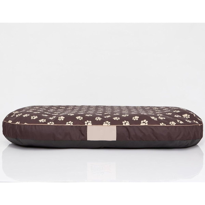 Кругла лежанка для собак Oval - водонепроникна, м'яка, для будь-яких порід, 70x50x15 см (XL 108x85x15 см), коричнева з лапами