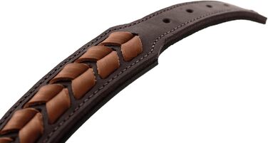 Нашийник для собак Hunter El Paso, шкіряний, плетений, розмір M-L, темно-коричневий/чорний