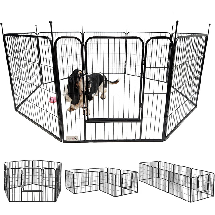 Складаний вольєр MaxxPet для цуценят і домашніх тварин, 16 панелей, 80x100 см, металевий вигульний манеж для собак і кошенят, регульований, для вулиці та дому